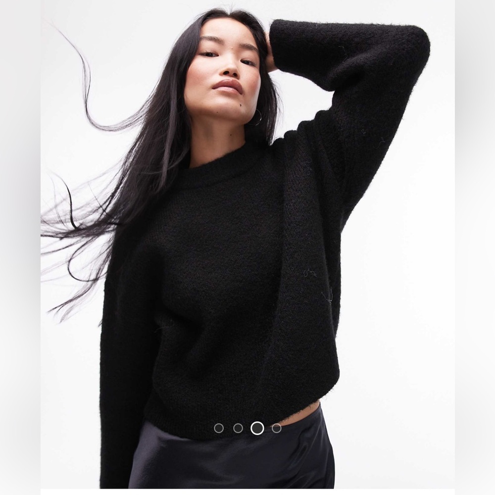 Topshop Black Crew Neck Sweater